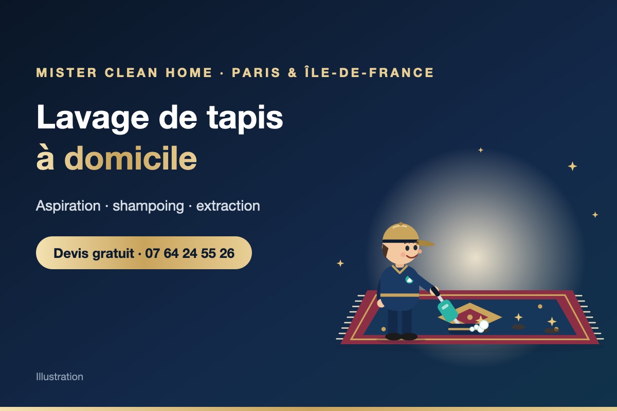 Lavage de tapis à domicile à Paris et en Île-de-France – illustration Mister Clean Home
